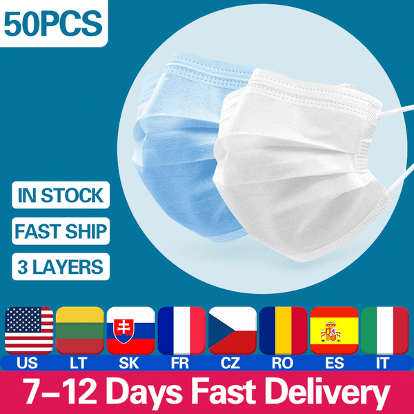 Disposable Mouth Face Mask Anti-Dust 3 Layer Mouth Masks Soft Breathable